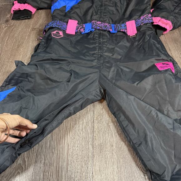 Tipsy Elves Night Run Neon One Piece Snowsuit Men’s Size L Ski Suit Retro 80s - Picture 5 of 15